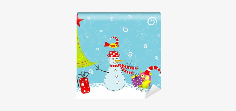 Template Christmas Greeting Card, Vector Wall Mural - Greeting Card, transparent png #4138749