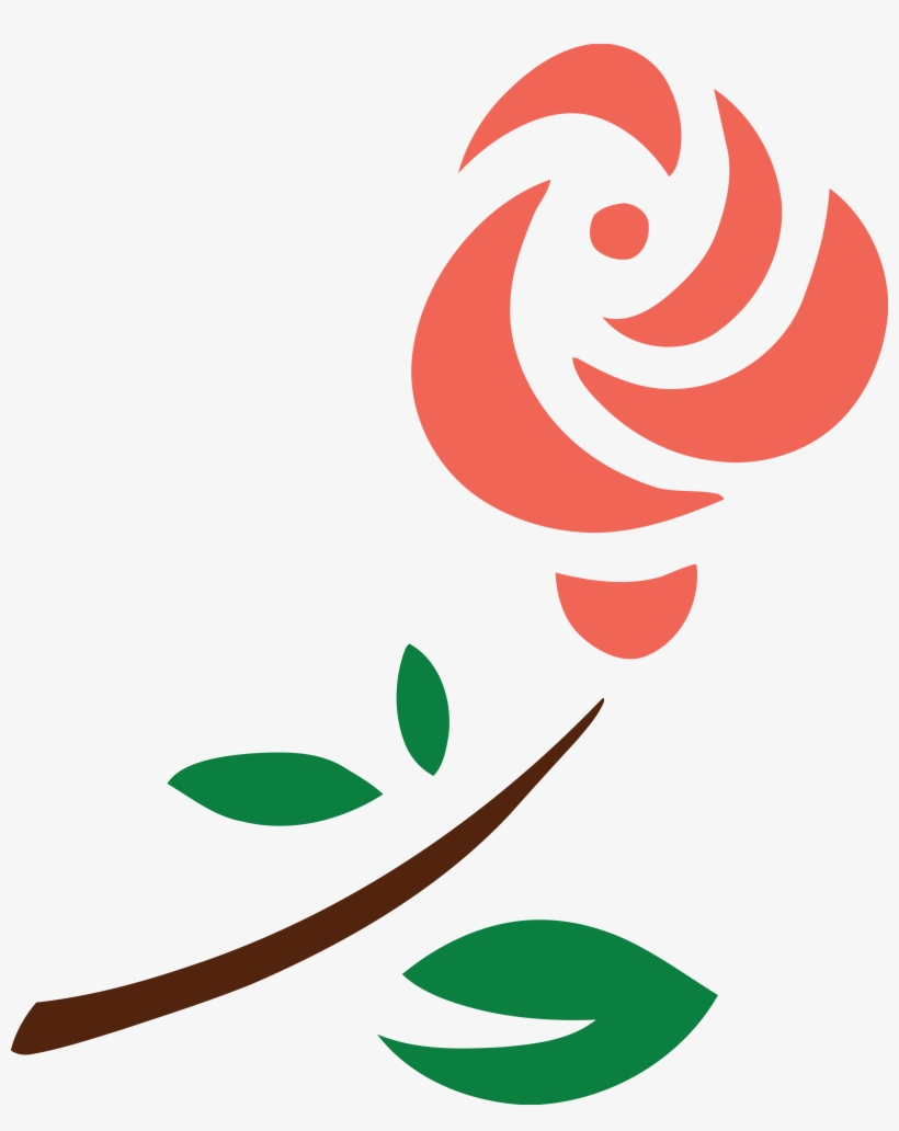 Free Clipart Of A Peach Rose - Stylized Rose, transparent png #4138772