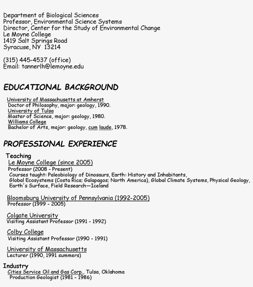 Department Of Biological Sciences Professor, - Le Moyne College, transparent png #4138846