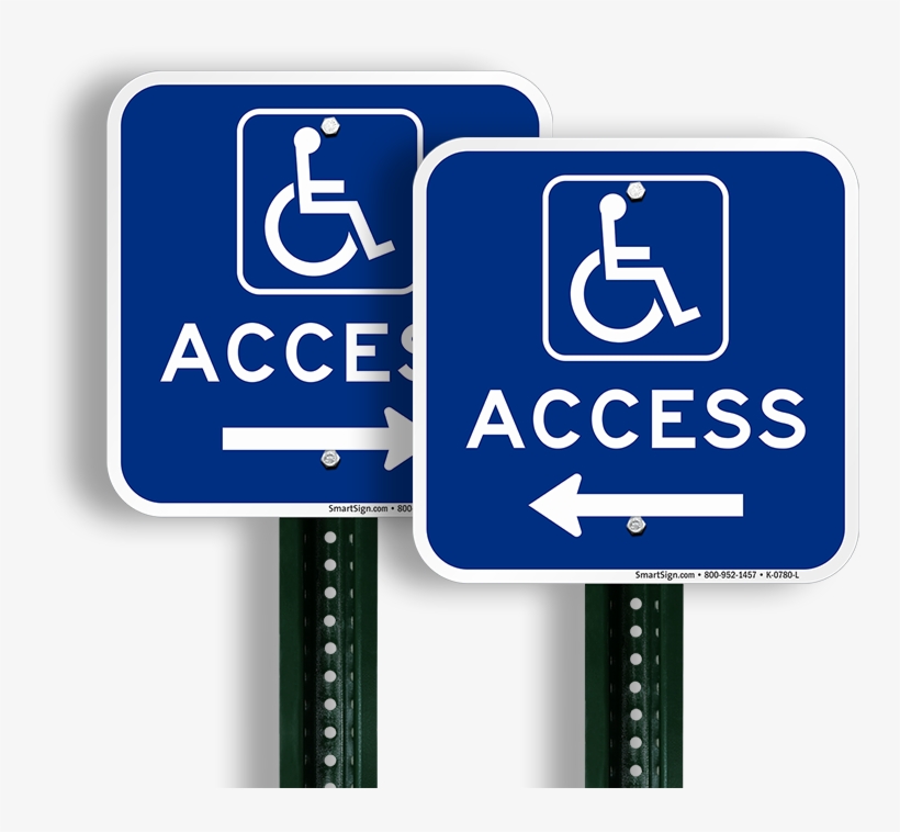Access Left Arrow Directional Signs - Handicapped Sign, transparent png #4138992