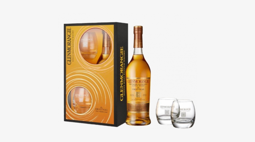 Glenmorangie 10yr Scotch Whisky W/ 2 Glasses - Glenmorangie 10 Year Old Glass Pack Highland Single, transparent png #4139463