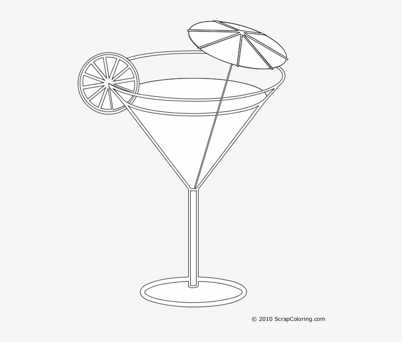 Margarita Glass Coloring Pages 2 By Jeremiah - Cocktail Drawing Black Background, transparent png #4140116