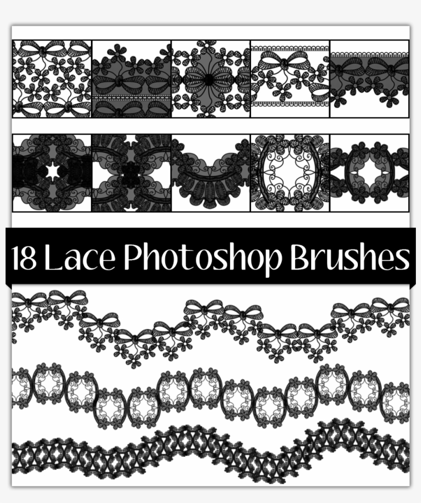 Photoshop Bow And Flower Lace Brushes - Lace Flower Brush Photoshop, transparent png #4141062