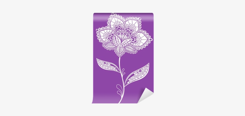 Lace Henna Flower Design Element Wall Mural • Pixers® - Henna Flower Designs, transparent png #4141191