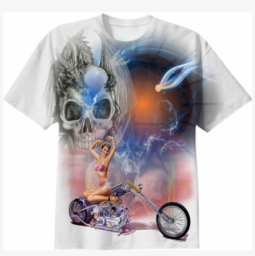 00 Design By Forever Yours - Skull Chopper Concept Bike Motorcycle 32x24 Print Poster, transparent png #4141400