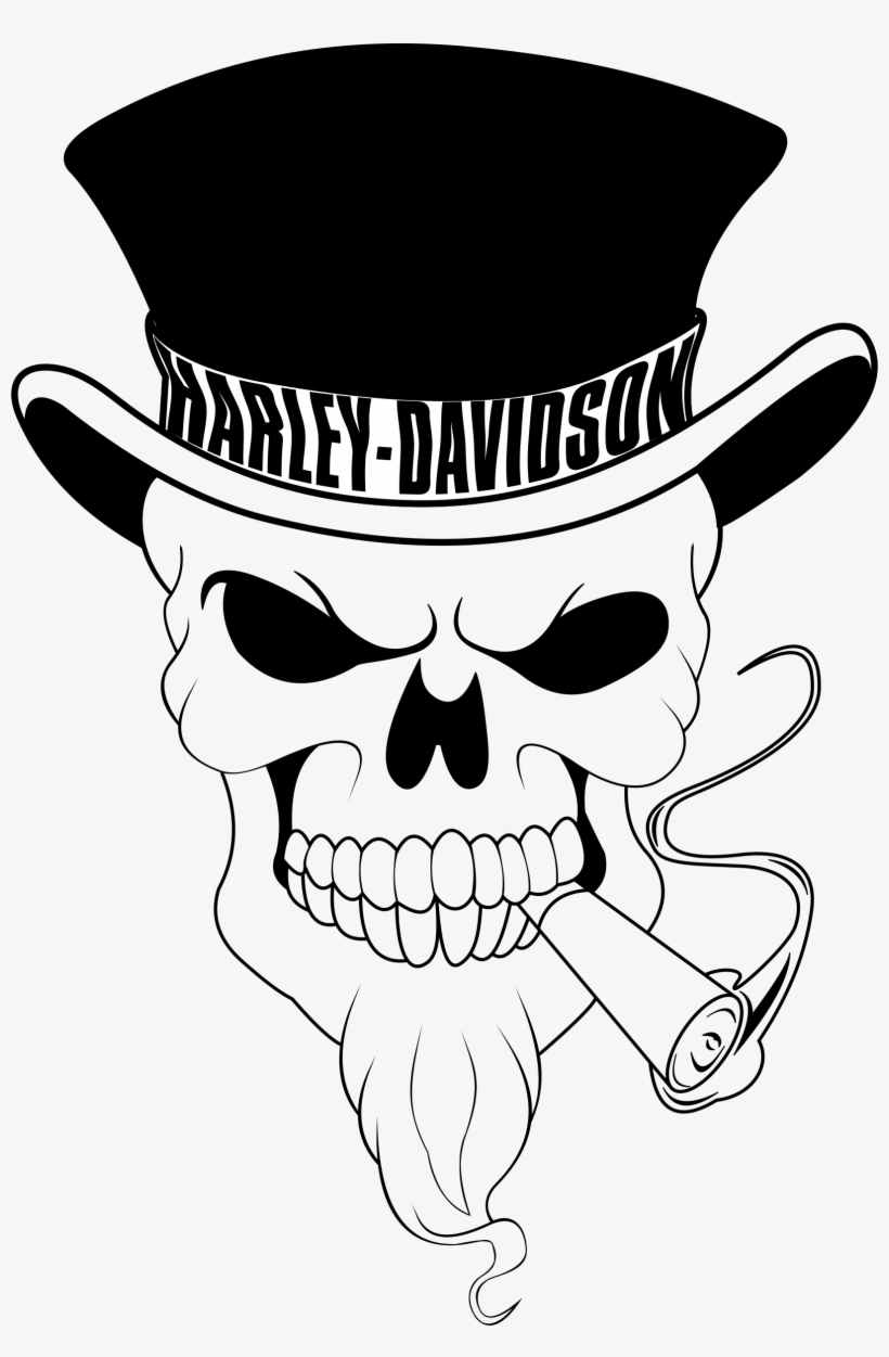 Ssckull Clipart Harley - Skull Harley Davidson Logo, transparent png #4141621