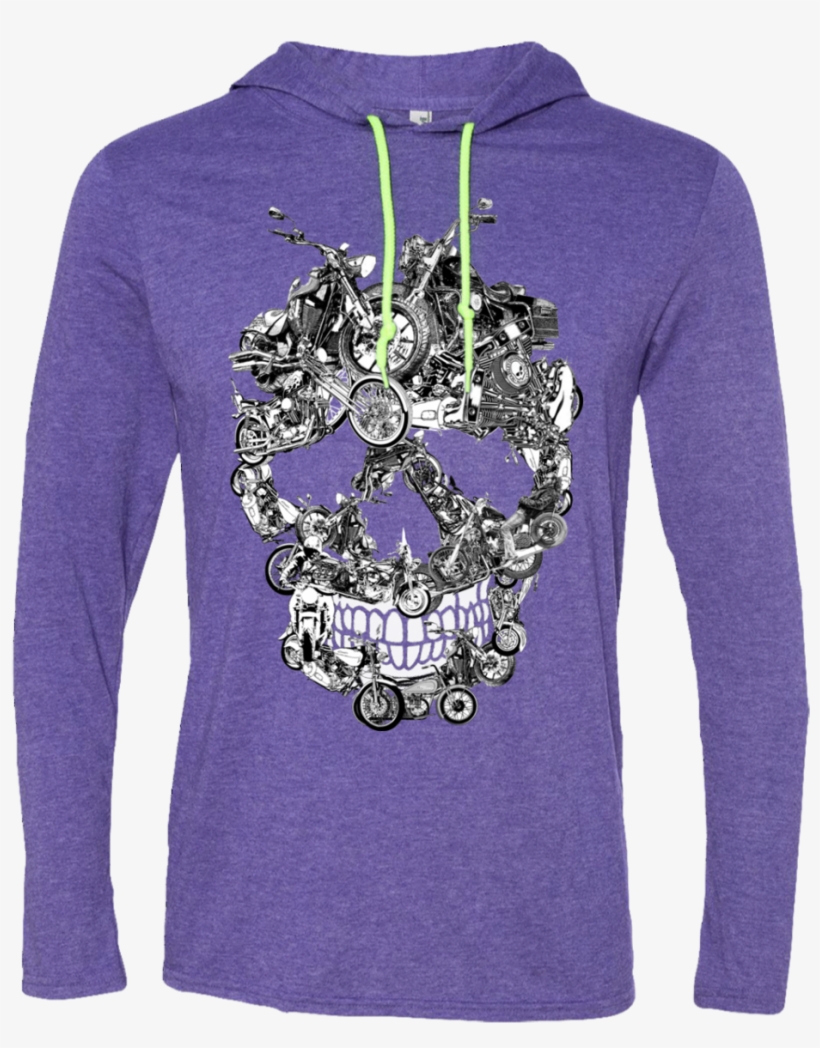 Bikers Skull Men Hoodie - T-shirt, transparent png #4142132