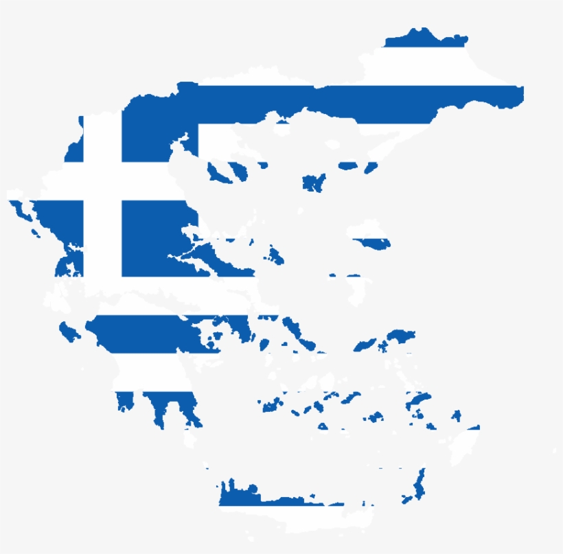 Flag Map Of Greece - Greece Map, transparent png #4142288