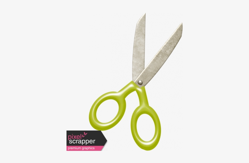 School Fun - Green Scissors - Digital Scrapbooking, transparent png #4142949