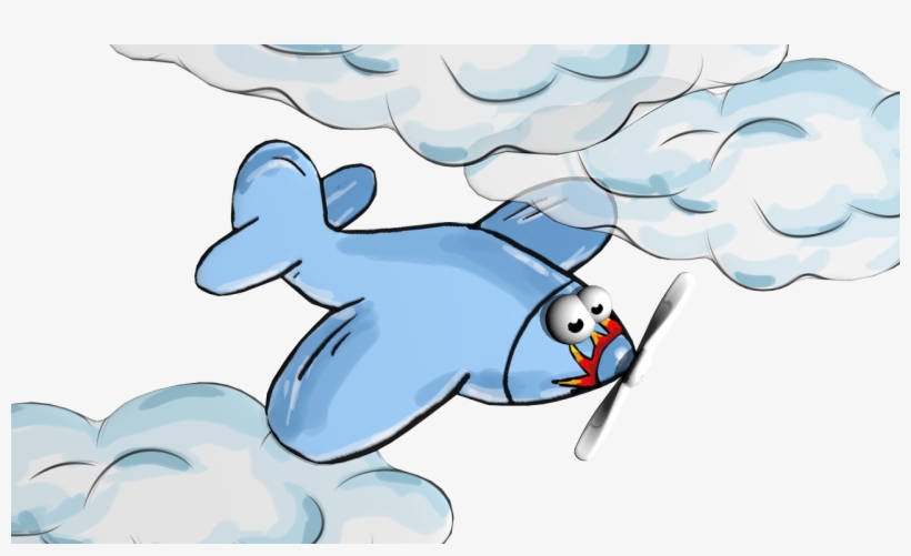 Plane Cartoon Clouds - Çizgi Film Uçak, transparent png #4142989