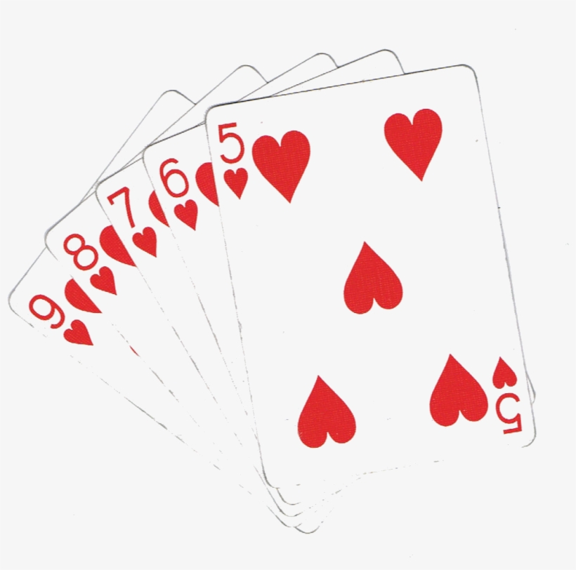 Straight Flush - 5 Of Hearts Playing Card, transparent png #4143053