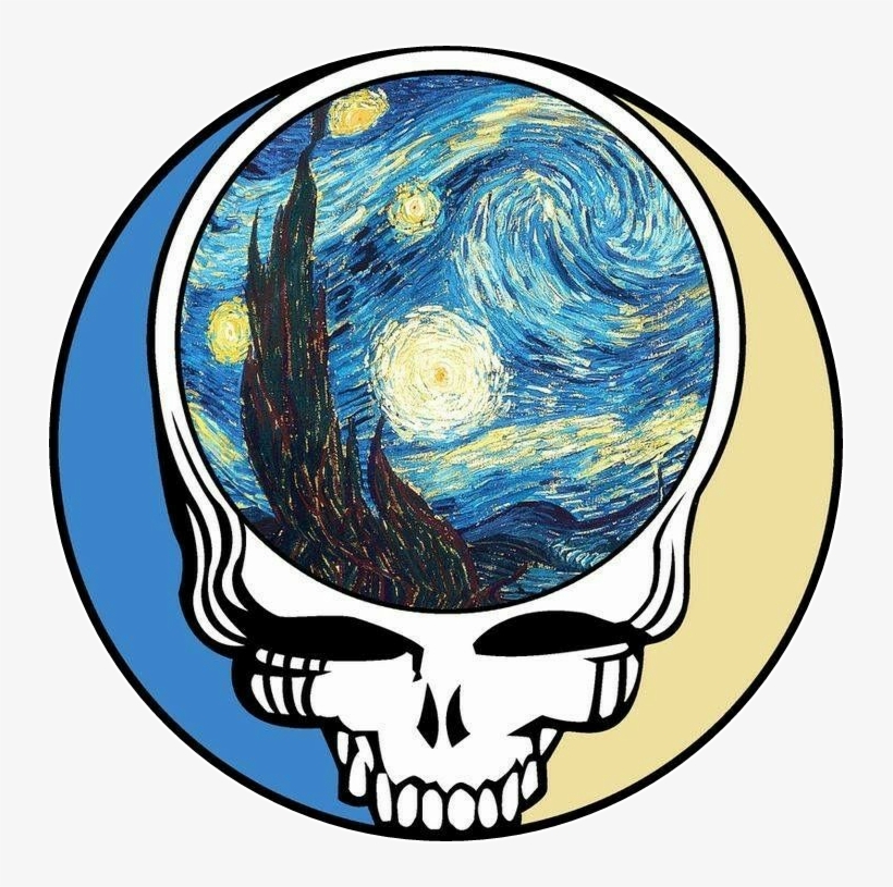 Stealie Gratefuldead Vangogh Hippiespirit Hippiechick - Van Gogh Starry Night, transparent png #4143621