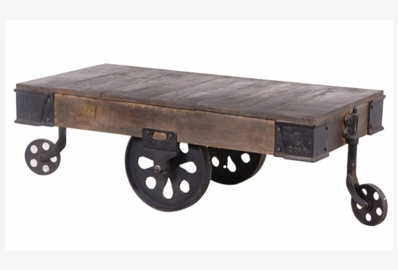 Coach House Trojan Industrial Cart Coffee Table, transparent png #4143892