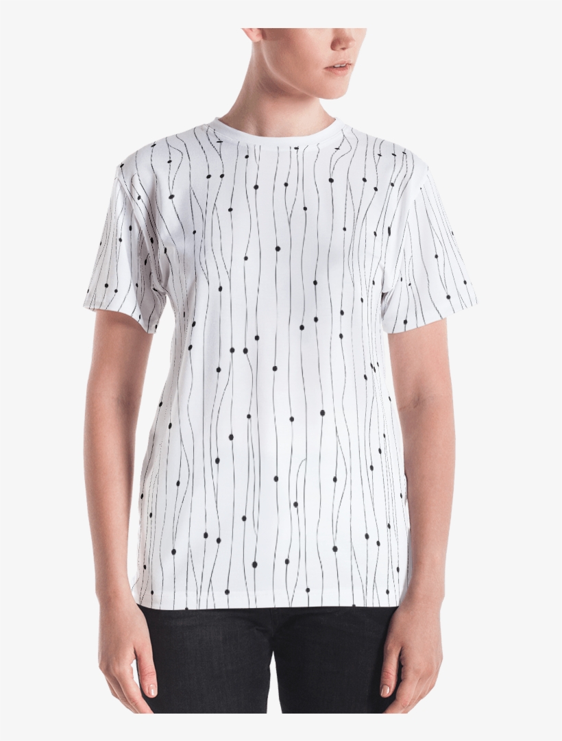 Vertical Stripes And Dots Women's T Shirt T Shirt Zazuze - T-shirt, transparent png #4143946