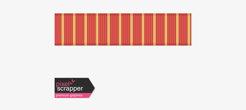 Med Stripe Red & Yellow - Digital Scrapbooking, transparent png #4144038