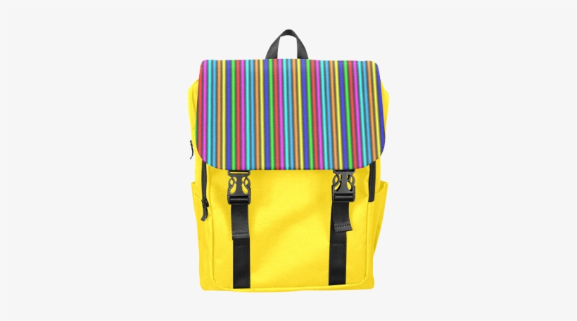 Dark Multicolored Vertical Stripes Casual Shoulders - Backpack, transparent png #4144094