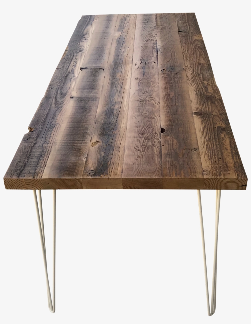 Old Growth Reclaimed Wood Table With Hairpin Legs - Table, transparent png #4144142