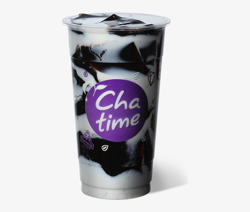 Grass Jelly With Milk - Chatime Grass Jelly Fresh Milk, transparent png #4144168