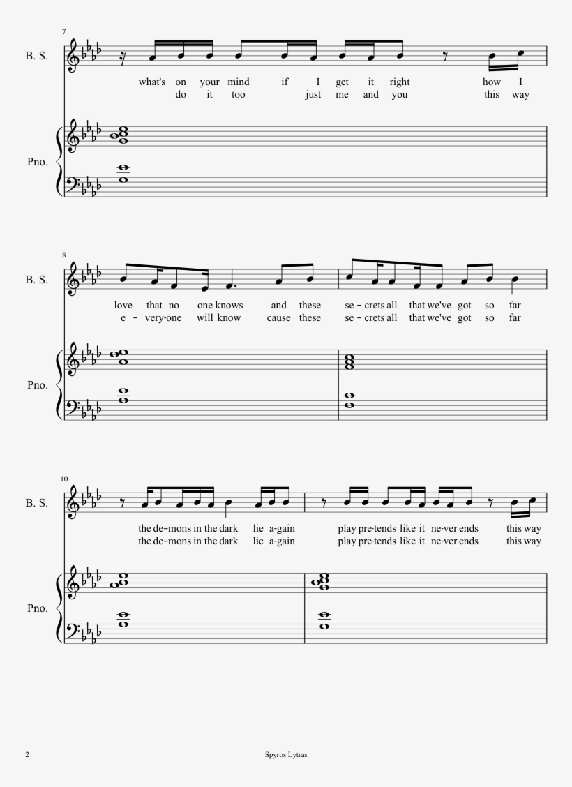 Speeding Cars Sheet Music Composed By Walking On Cars - Wolf's Rain Sheet Music Gravity, transparent png #4144187