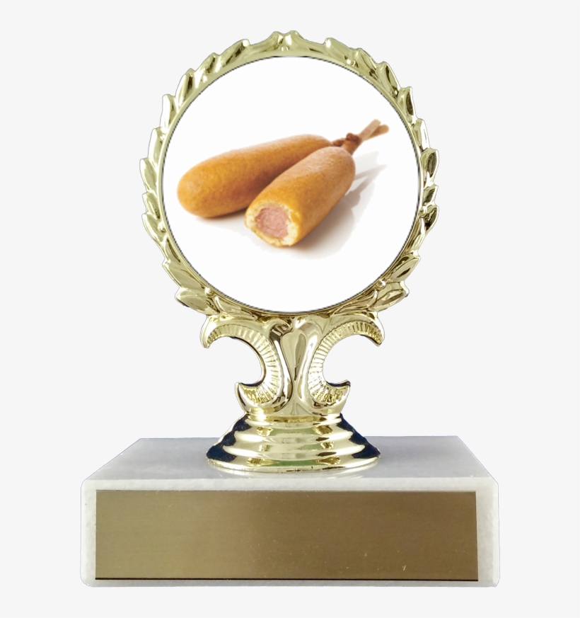 Corn Dogs Logo Trophy On Flat White Marble - Taco Trophy, transparent png #4145388