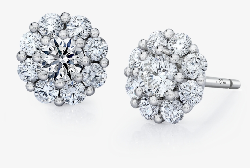Cluster Stud Diamond Earrings, transparent png #4145415
