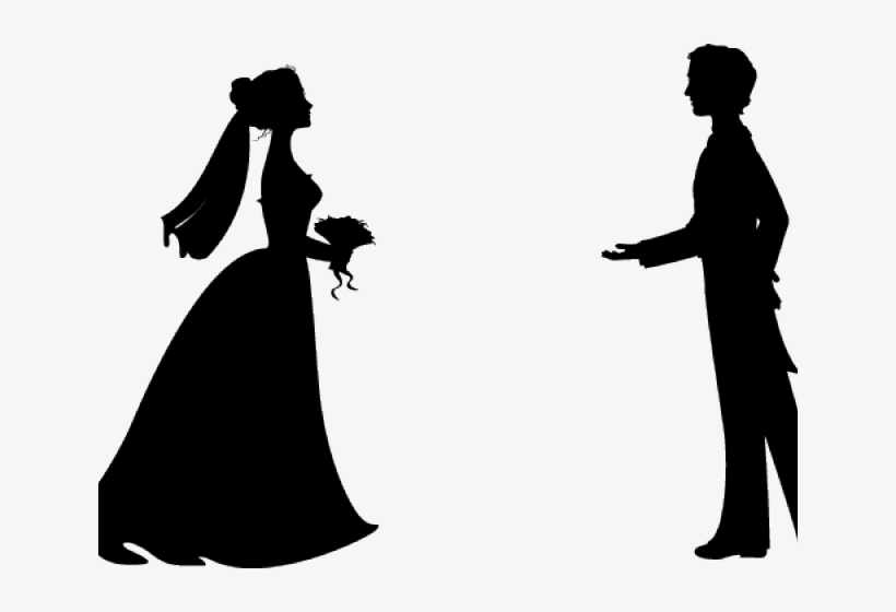 Bridal Clipart - Bride Silhouette, transparent png #4146328