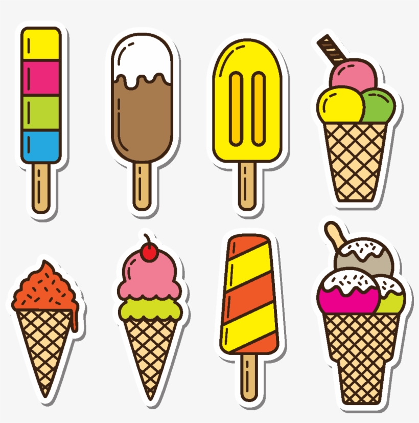 Sorvete De Cor Dos Desenhos Animados Sorvete Elemento - Ice Cream, transparent png #4146410