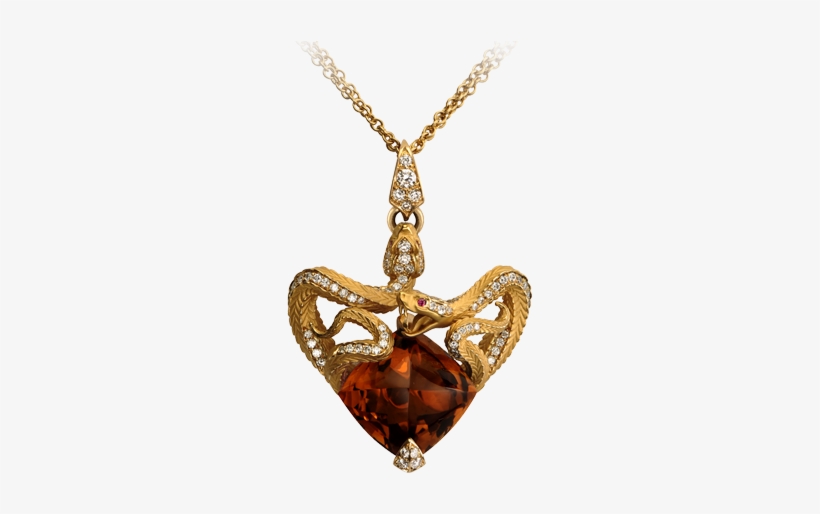 Mythologycollection - Snake Heart Necklace, transparent png #4148190