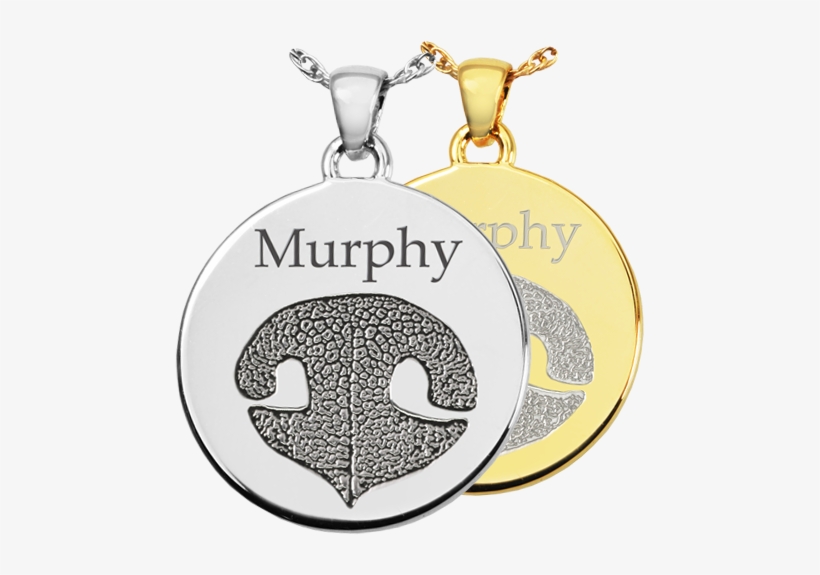 Pet Nose Print Pendant - Noseprint Round Sterling Silver Pet Cremation Necklace, transparent png #4148235