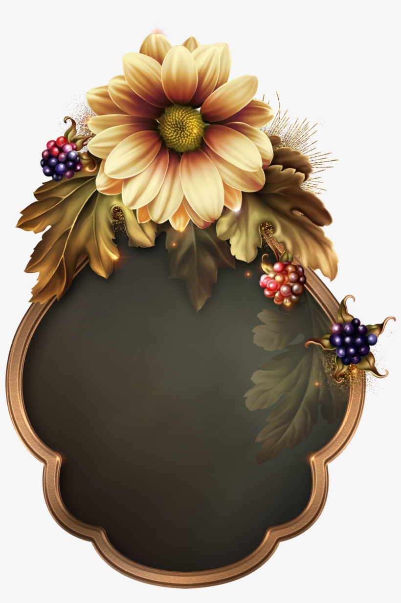 Antiques Autumn Borders And Frames, Painted Flowers, - Art, transparent png #4148471