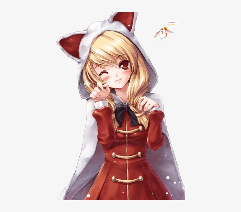 Anime Girl - - Blonde Anime Girl With Hoodie, transparent png #4148746