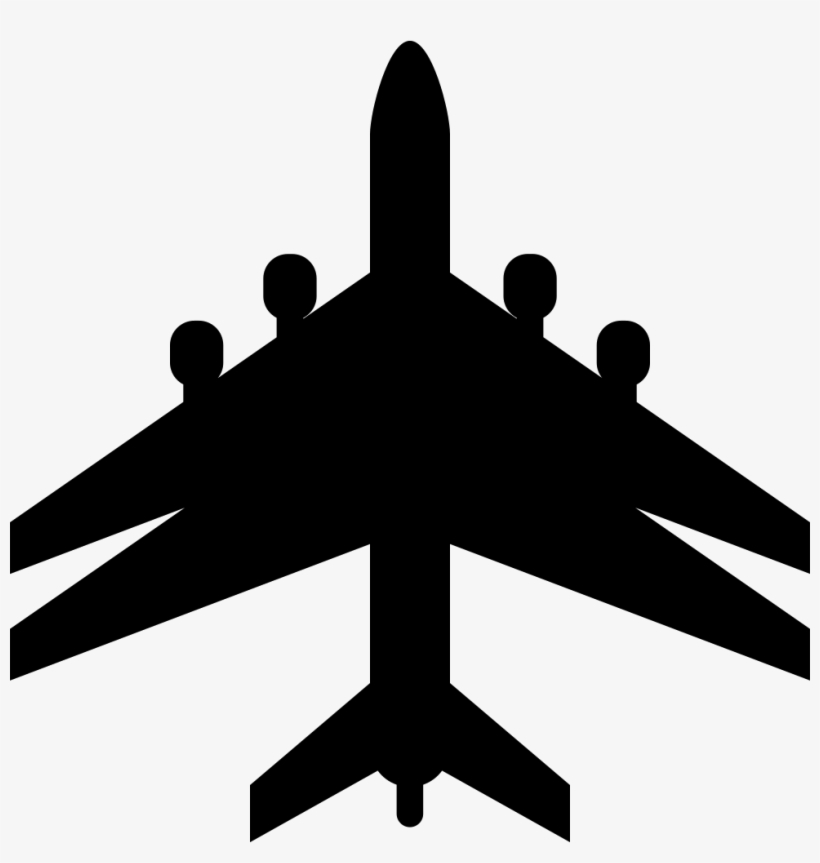 Airplane Black Shape With Double Wings Comments - Icon, transparent png #4148812