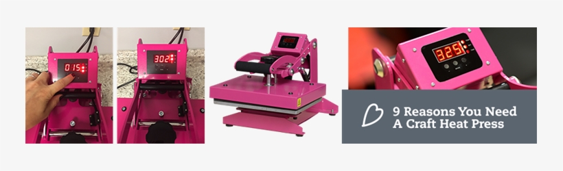 9 Reasons You Need A Pink Craft Heat Press - Craft Heat Press 9" X 12" Platen - Exclusively Distributed, transparent png #4150045