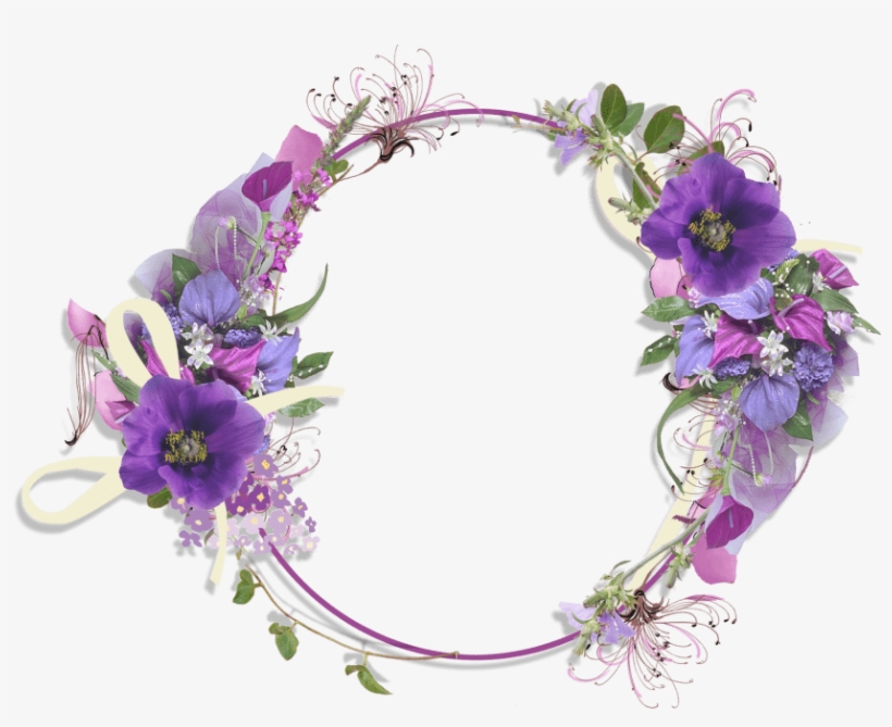 Free Png Floral Round Frame Png Pic Png Images Transparent - Purple Flower Borders And Frames, transparent png #4150444