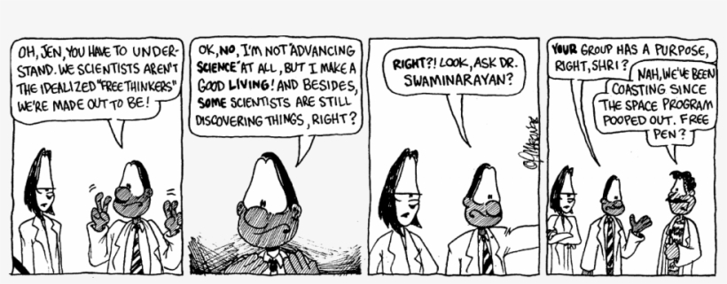 Comic Strip Making A Living Johnny The Mediocre Human - Comic Strip About Scientists, transparent png #4150466