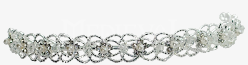Rhinestone And Pearl Flower Headband - Bracelet, transparent png #4150986
