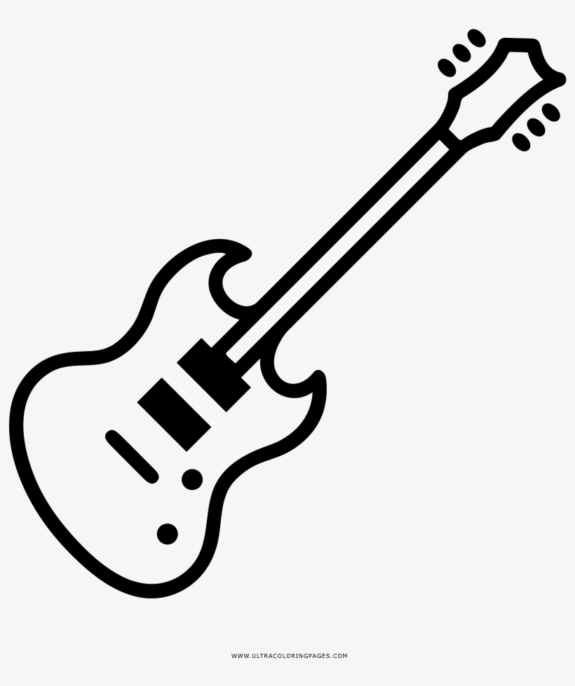 Dibujo De Guitarra Eléctrica Para Colorear - Guitarra Electrica Para Dibujar, transparent png #4151121