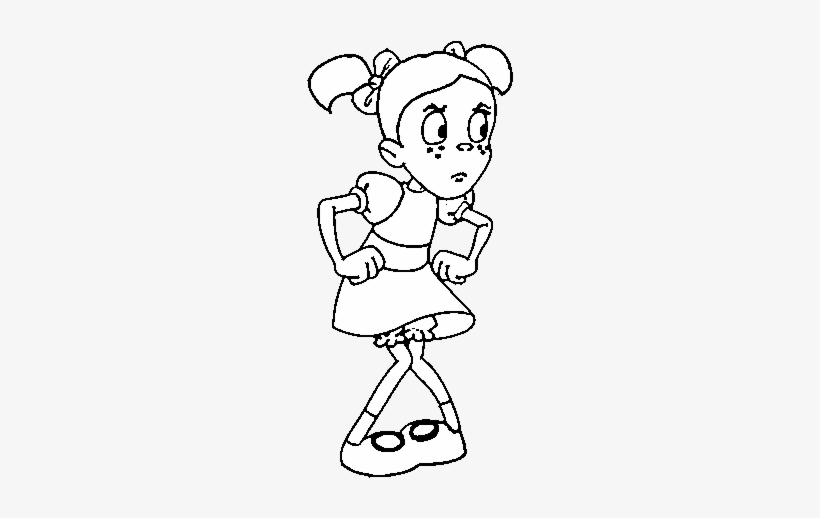 Angry Little Girl Coloring Page - Angry Girl Coloring Page, transparent png #4151555