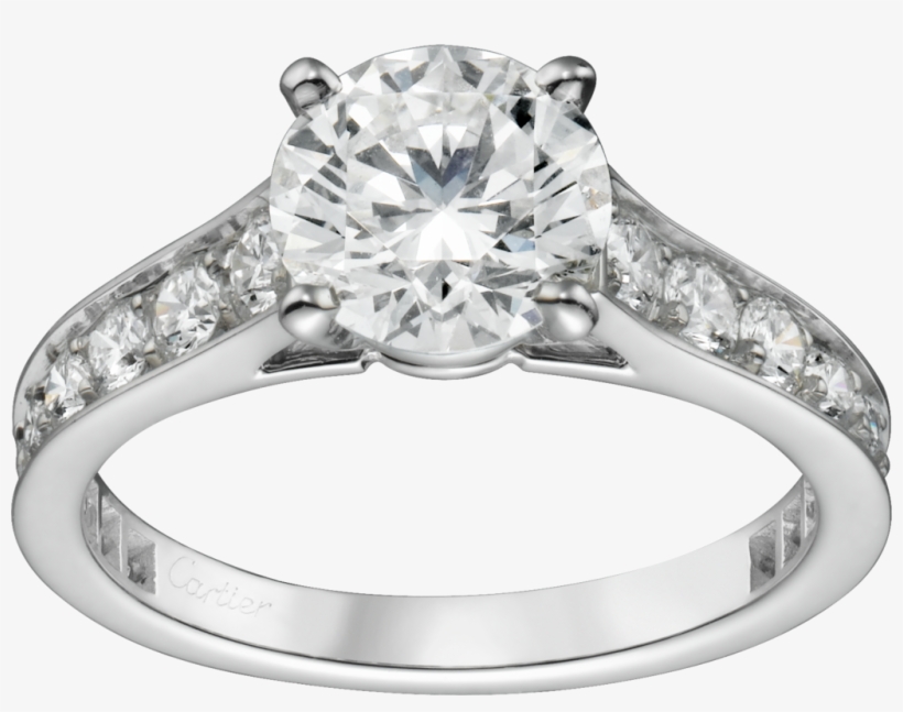 1895 Solitaire Ringplatinum, Diamonds - Cartier Diamond Ring, transparent png #4151613