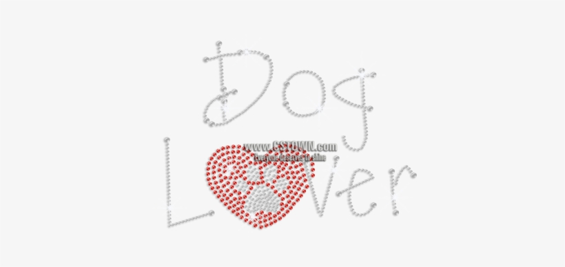 Cool Dog Lover & Paw Print Iron-on Rhinestone Transfer - Dog, transparent png #4151927