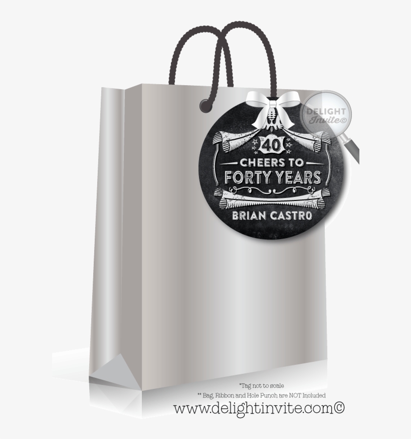 40th Birthday Favor Tag - 40th Birthday Black Thank You Tag, transparent png #4152300