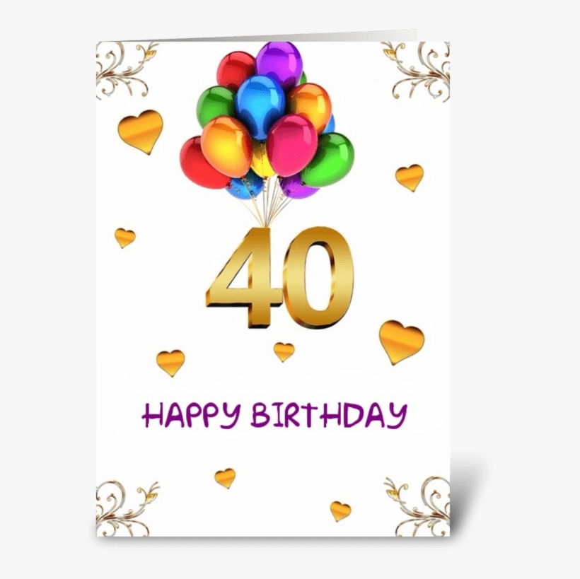 Happy 40th Birthday Greeting Card - Idaodan 12 Inches Assorted Color Balloons (100 Pcs),, transparent png #4152521