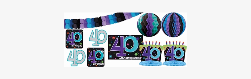 40th Birthday Decorating Kit - Party, transparent png #4152797