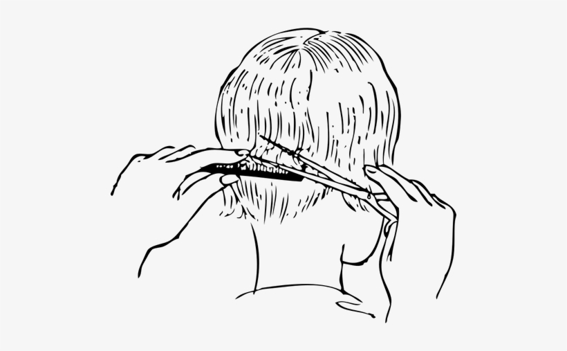 Hair Clipart Back Hair - Hair Cutting Clip Art, transparent png #4152859