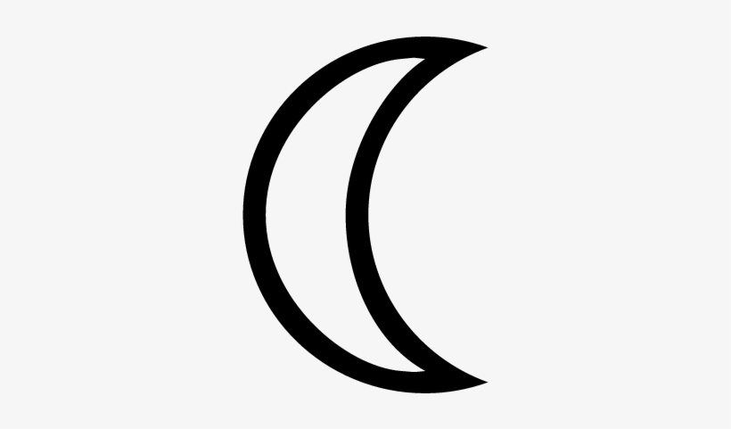 Crescent Moon Phase Outlined Shape Vector - Crescent Moon, transparent png #4152892
