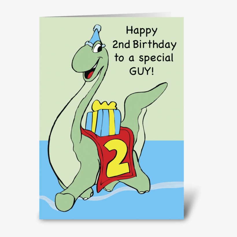 Dinosaur 2nd Birthday Boy Greeting Card - Happy 2nd Birthday To A Special Boy, transparent png #4152922