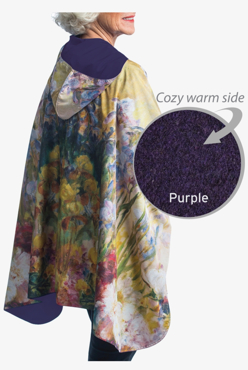 Warmcaper Tiffany Peonies & Iris Purple Raincaper, transparent png #4152955