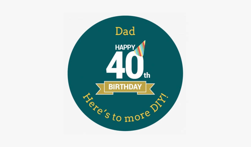 Happy 40th Birthday - Circle, transparent png #4153133