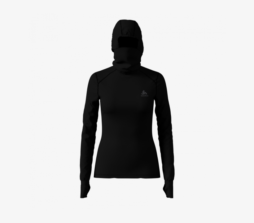 Odlo Womens Long Sleeve Crew With Face Mask - Hoodie, transparent png #4153171