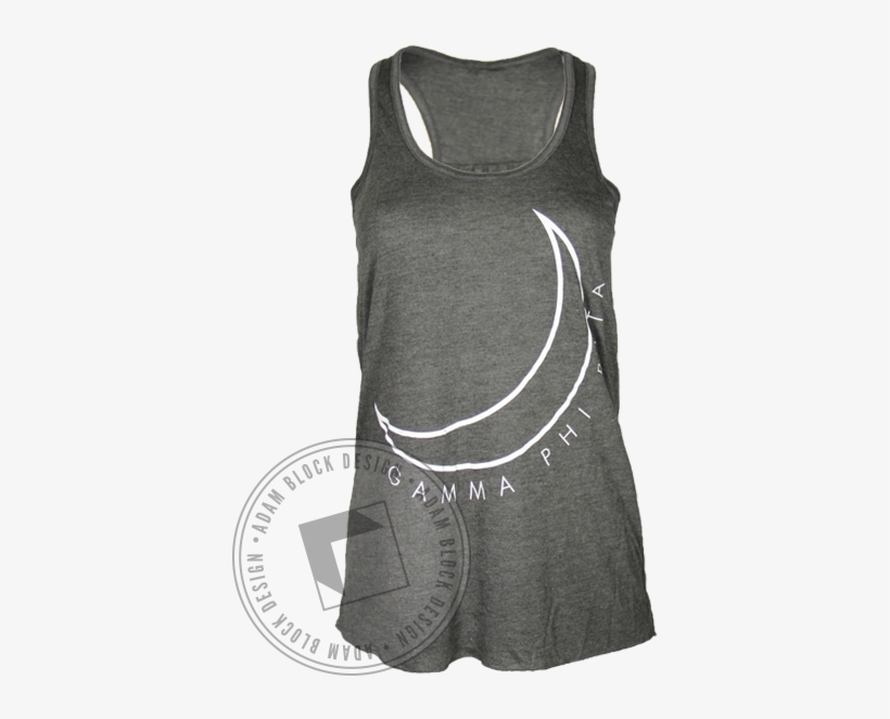 Gamma Phi Beta Crescent Moon Outline Tank Top - Active Tank, transparent png #4153322